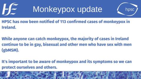 HSE update on monkeypox vaccination in  Ireland