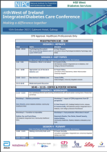 NIPC. 15th West of Ireland Integrated Diabetes Care Conference. Saturday, 15th October 2022. 9.00am – 1.30pm.